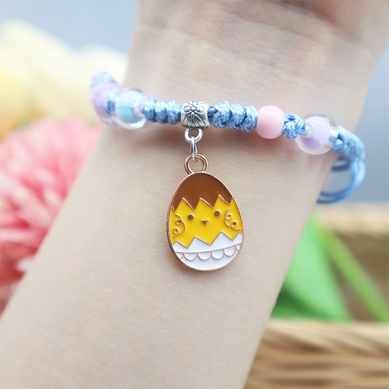 Ladies Bracelet Ladies Gelang Tali Tenun Tangan Liontin Wajah Warna Aksesoris Fashion