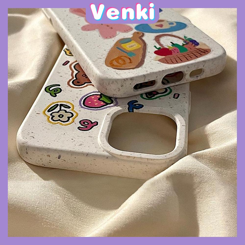 Venki - Untuk iPhone 11 Case Ramah Lingkungan Degradable Case Halus Pelindung Kulit Gandum Beruang Lucu Kelinci Kue Kompatibel dengan iPhone 14 Pro max 13 Pro max 12 Pro Max 11 xr xs max 7 8