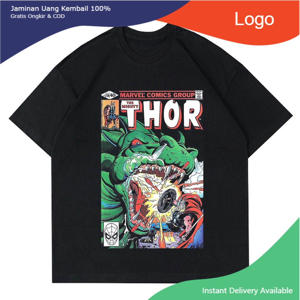 KAOS THOR THE MIGHTY MARVEL COMICS | T-SHIRT MARVEL SUPERHERO THOR |  BAJU KAOS MARVEL COMICS