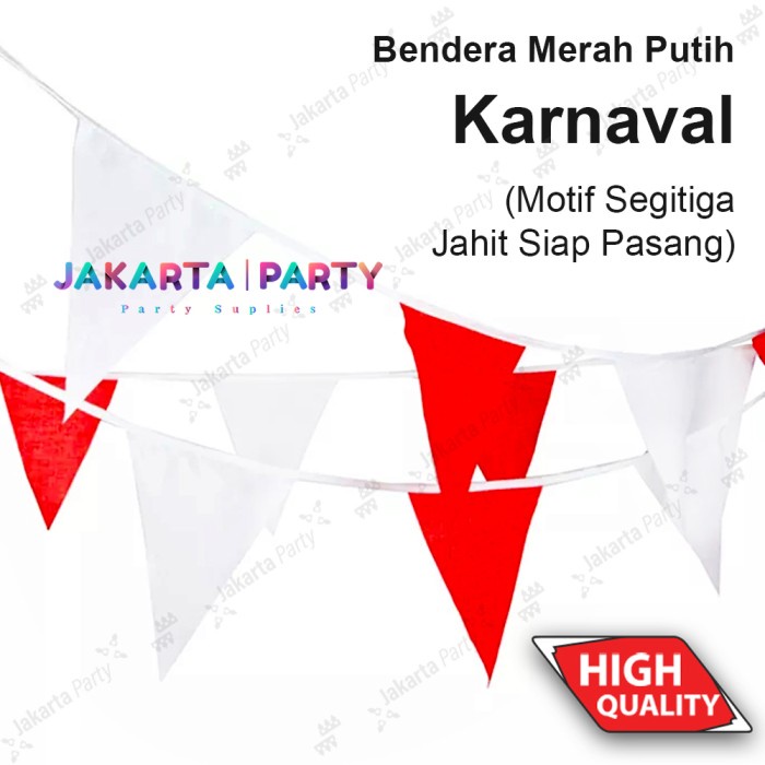 Promo - Bendera Segitiga Merah Putih / Bendera Segitiga Kain / Bendera Kain - Sedia bendera merah pu