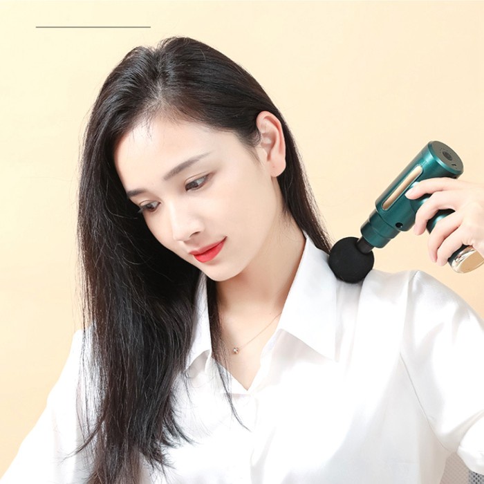 Massage Gun Mini Alat Pijat Refleksi Otot Terapi Elektrik Fascial Gun Massage Refleksi Rechargeable 4in1 4 in 1
