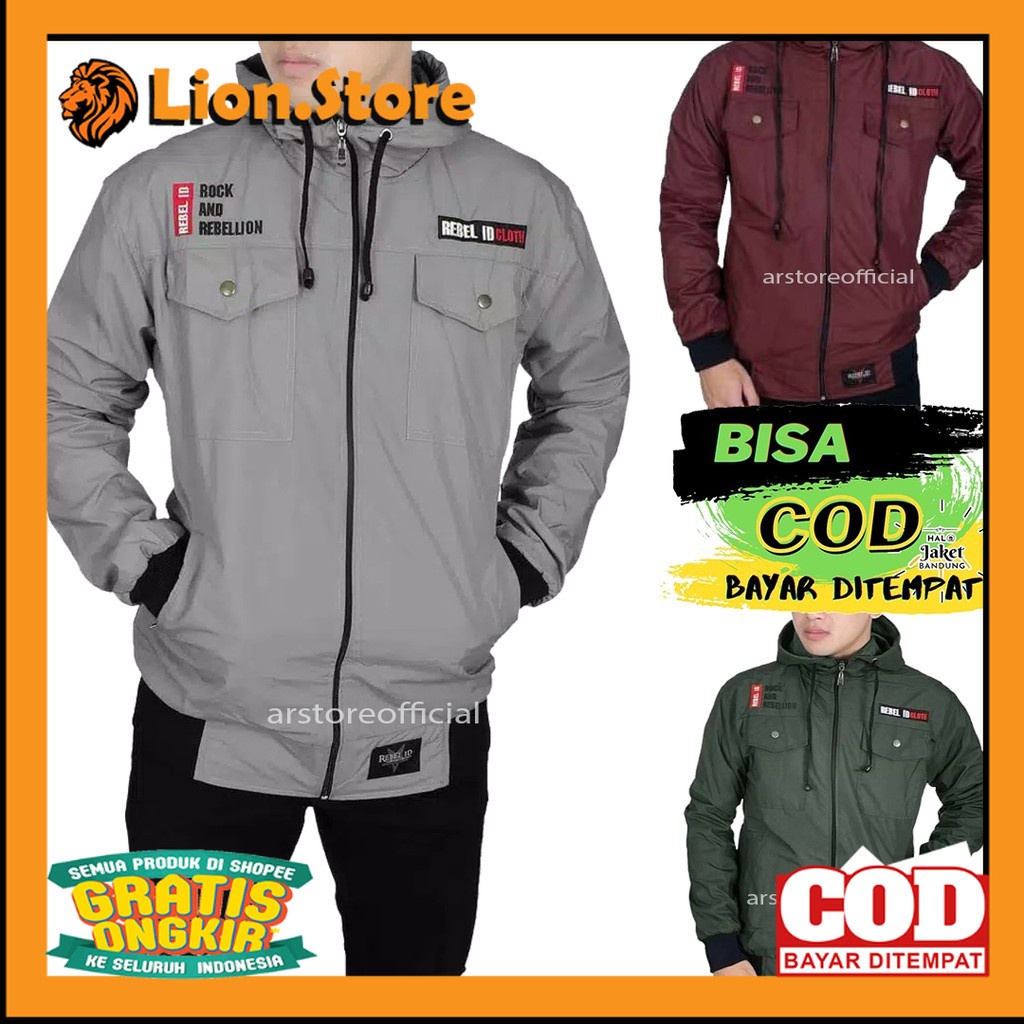 PARASUT JAKET OUTFIT KEREN TRENDY /ARS Jaket Semi Parka Unisex / Jaket Pria Wanita Original Rebel Id