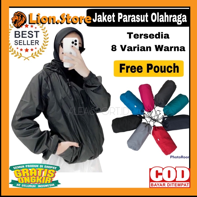PARASUT JAKET OUTFIT KEREN TRENDY /Jaket Olahraga Parasut Pria Wanita Dewasa Hiking Jogging Sauna Gy