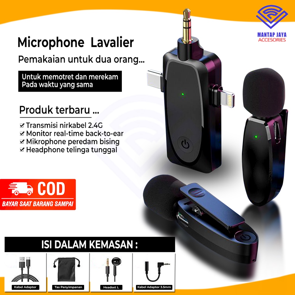 [COD] MICROPHONE MIC CLIP ON M3 3IN1 WIRELESS UNTUK HP / KAMERA / LAPTOP