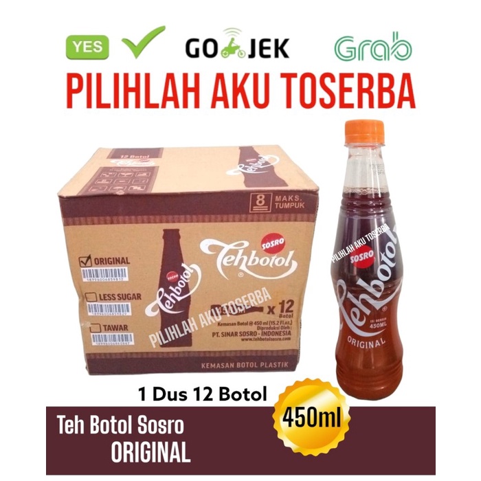 

Teh Botol Sosro PET Original 450 ml - ( HARGA 1 DUS ISI 12 Botol )