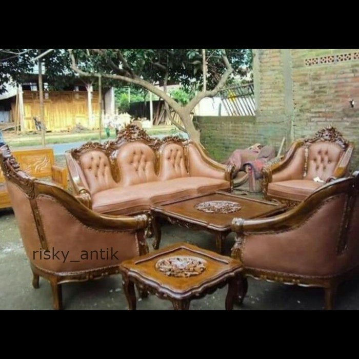 kursi tamu sofa tamu ukir kayu jati pilihan Furniture JEPARA Terlaris Termurah cod redy