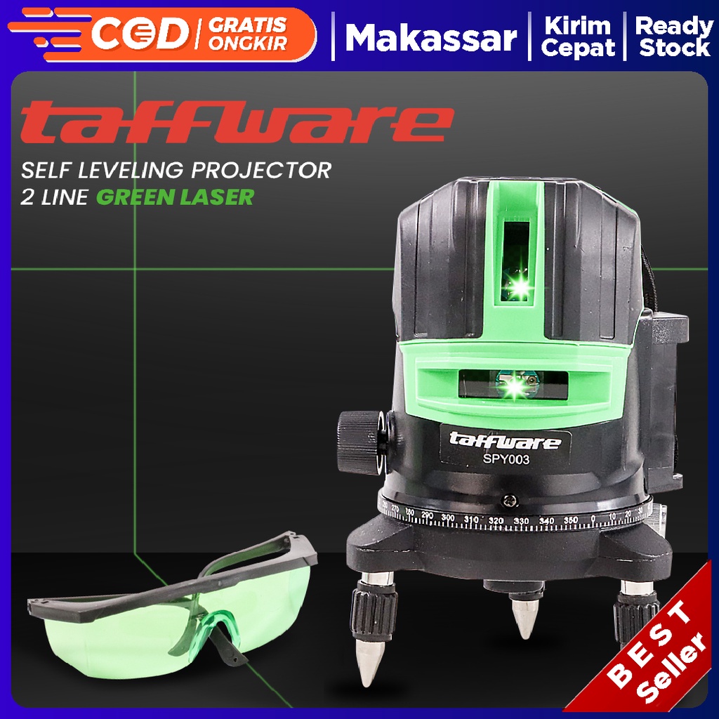 Self Leveling Projector Green Laser 2 Line - Taffware