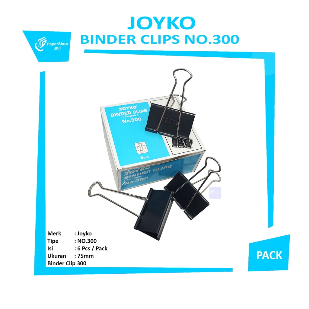 

JOYKO - Binder Clip No.300 - Penjepit Kertas - Pack