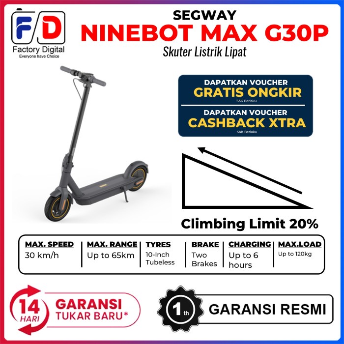 Segway Ninebot MAX G30P Kickscooter Skuter Listrik Scooter Original