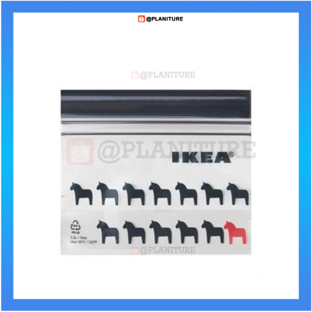 [COD] IKEA ISTAD 25pc Kantong yang dapat ditutup hitam 0.3 l MOTIF KUDA ZIP LOCK ZIPPER SEAL SEALED 