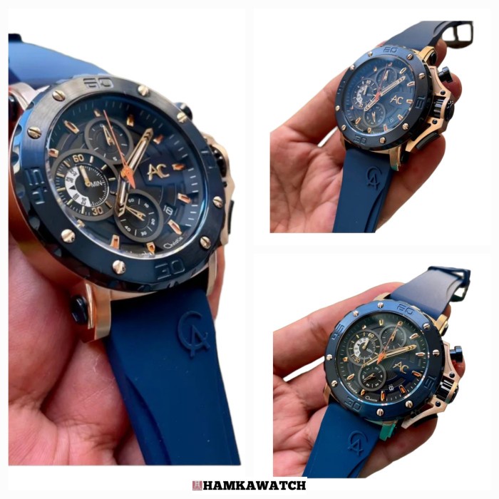 jam tangan pria Alexander Cristie ac 9205 ruber blue rosegold Vs
