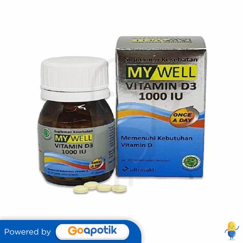 Mywell Vitamin D3 1000 Iu Botol 20 Tablet