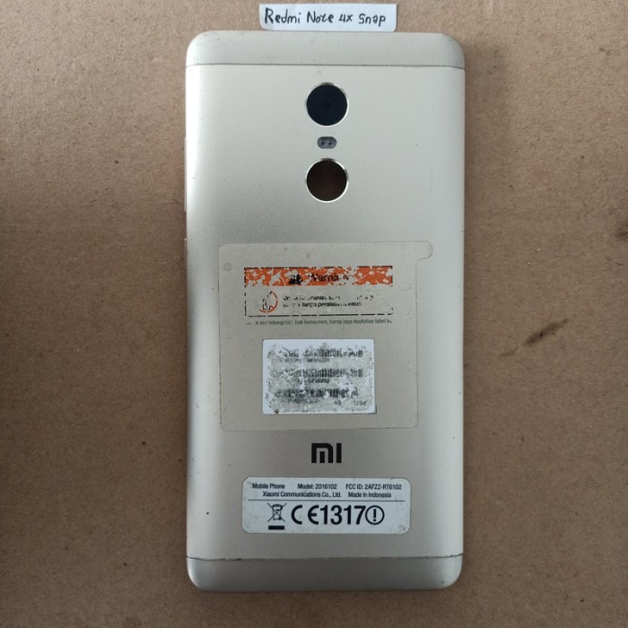 Backdoor Redmi Note 4x Snap Original Copotan