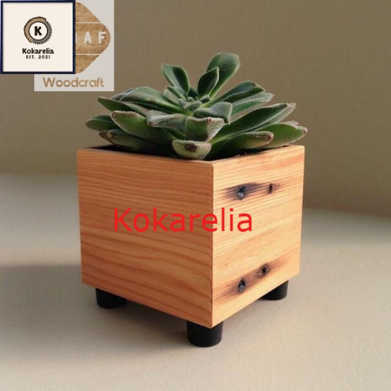 MURAH POT KAYU MINIMALIS / HIASAN RUANG TAMU / POT BUNGA BISA COD