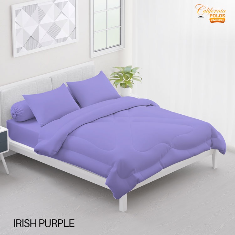 CALIFORNIA Bed Cover King Fitted Polos Emboss 180x200 Irish Purple