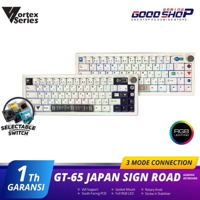 VortexSeries GT-65 Wireless Mechanical Keyboard Gasket Mount - Gateron Brown