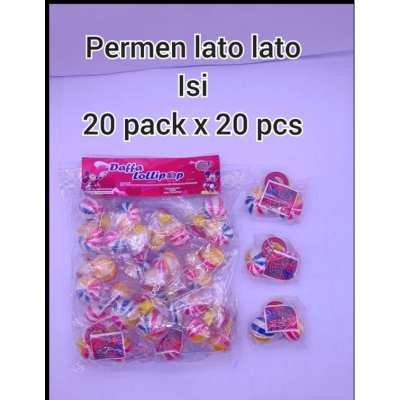 

Permen gula keras berbentuk motif lato lato warna warni 1 pak isi 20 pasang permen