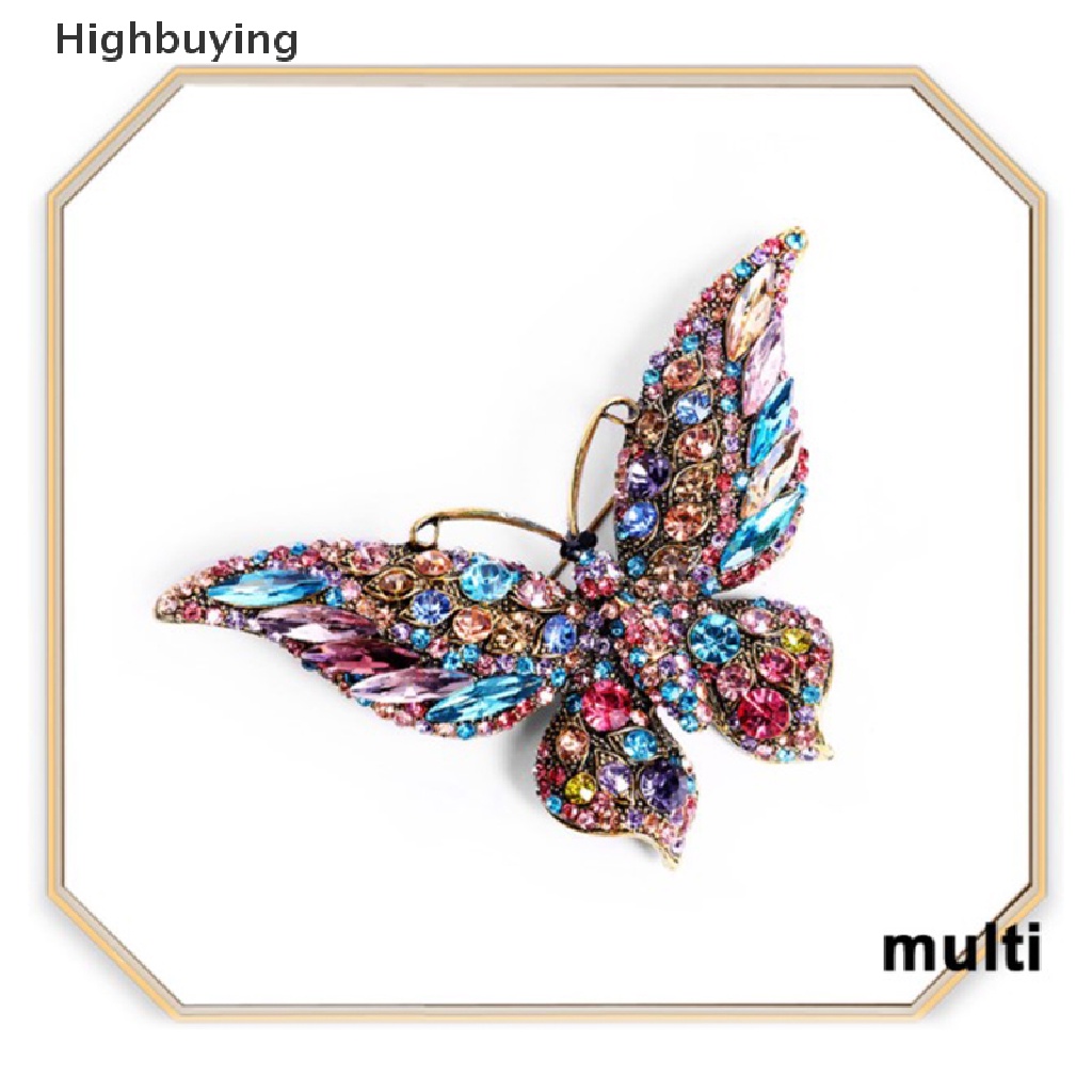 Hbid 1pc Butterfly Brooch Pin Kristal Bros Besar Untuk Wanita Pesta Perjamuan Pin Glory