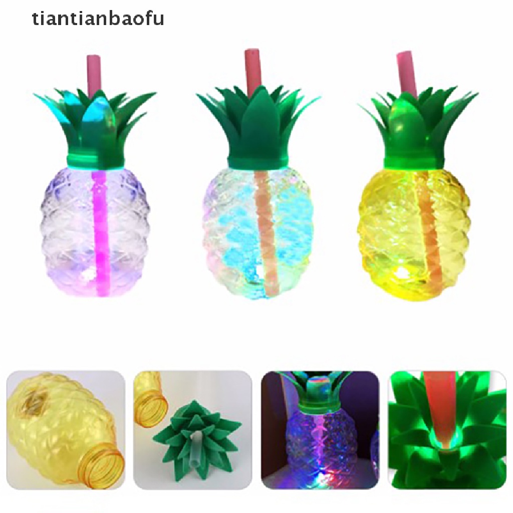 [tiantianbaofu] Spring Strawberry Straw Botol Air portable Nanas Gelas Plastik Untuk Musim Semi Pernikahan Baby Shower Pesta Ulang Tahun Desktop Decor Butik