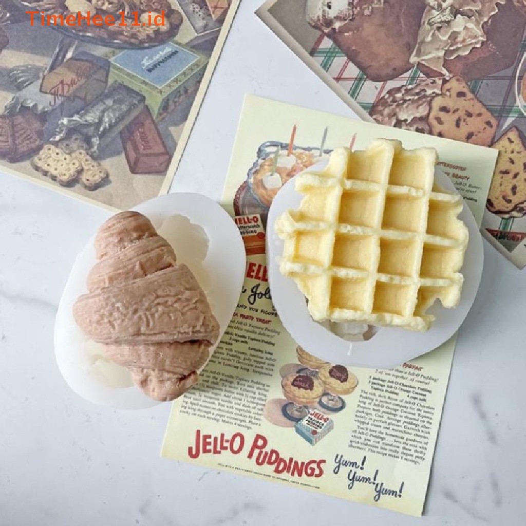 Timehee Cetakan Silikon Waffle Besar Cookies Croissant Donat Buah Bentuk Daun ID