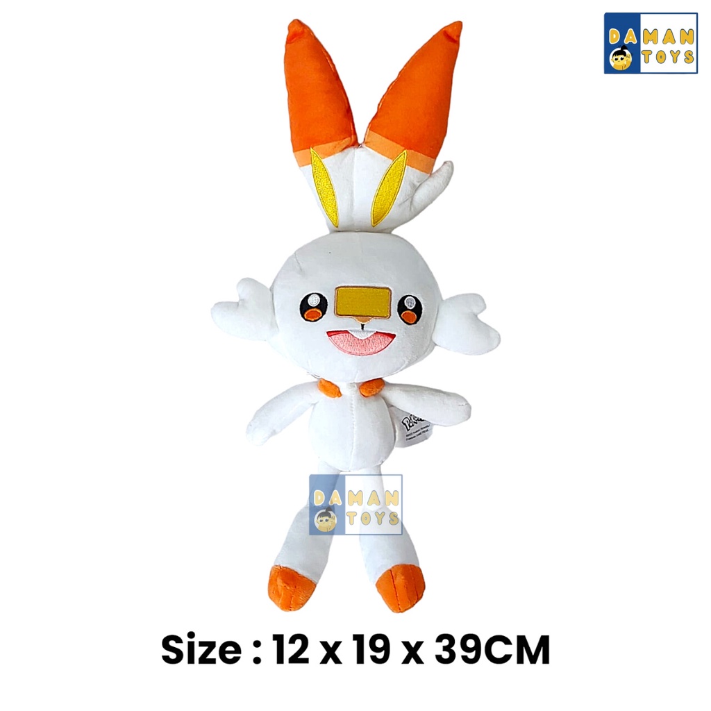 Mainan Boneka Pokemon Pikachu Riolu Scorbunny Greninja Grookey Sobble - Scorbunny