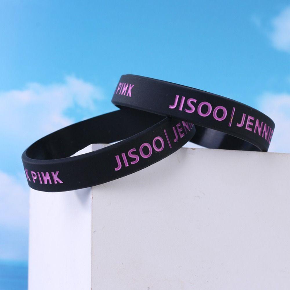 Needway  Blackpink Gelang Tangan Trendi Fashion Fan Support Aksesoris Perhiasan Tangan Cincin Terukir Kpop Bintang Gelang Blackpink