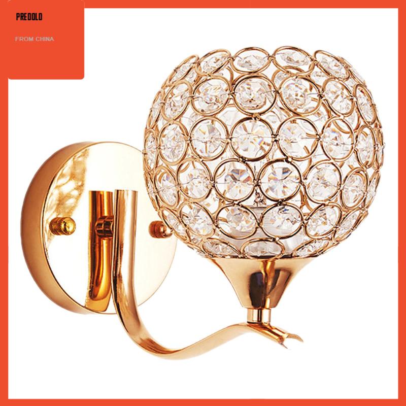 [Predolo] Lampu Dinding Chic Ornamen Baca Gold Fiting Lampu Samping Tempat Tidur E27 Socket