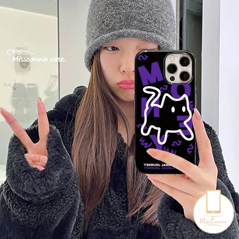 IPHONE Casing Ponsel Tpu Halus Lembut Glossy Kompatibel Untuk Iphone7 8 Plus X XR XS Max 7Plus 12 11 14 13 Pro Max SE 2020 Kucing Menyamarkan Lucu Shockproof Back Cover