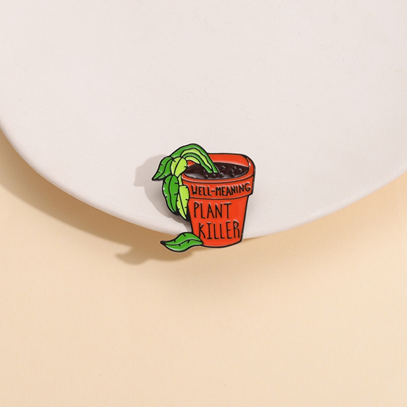 Lucu Pembunuh Tanaman Enamel Pin Bros Kutipan Lucu Berkebun Pot Bros Lencana Laple Pin Kartun Perhiasan Hadiah