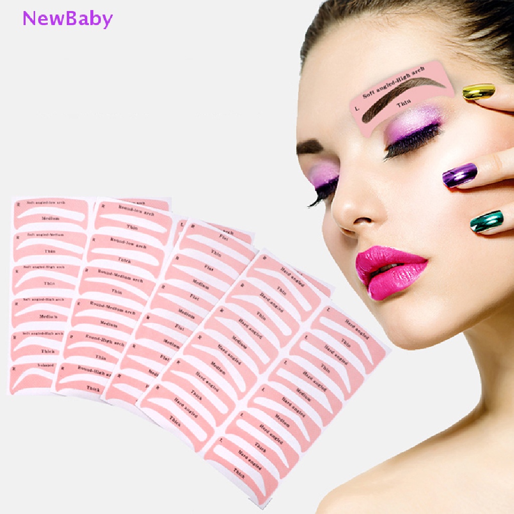 Newbaby 1lembar Stempel Alis Shaping Kit Penduh Alis Stensil Shaper Grooming ID