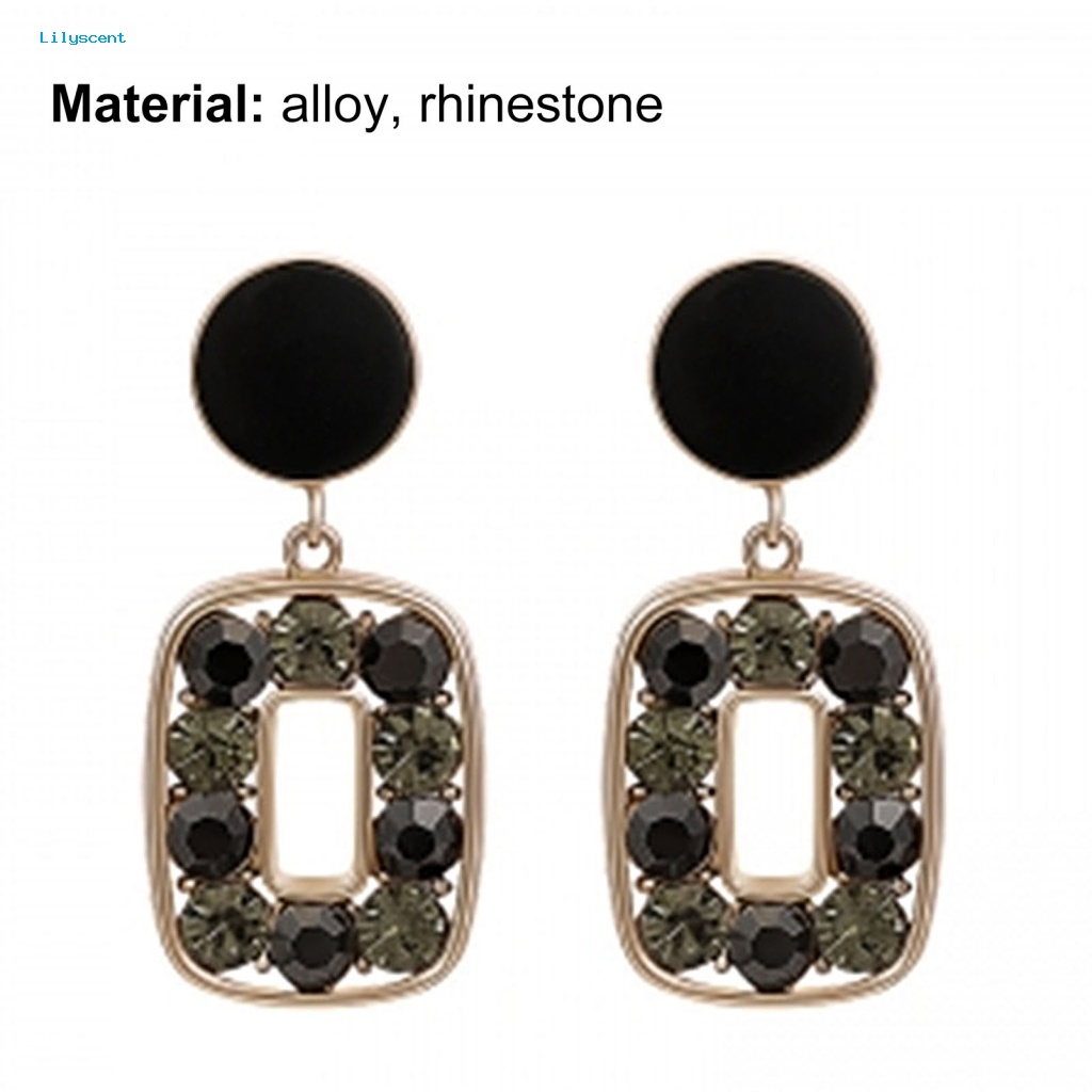 Lilyscent 1pasang Anting Tusuk Hias Untuk Hadiah Berlian Imitasi Menawan Drop Stud Earrings Menarik