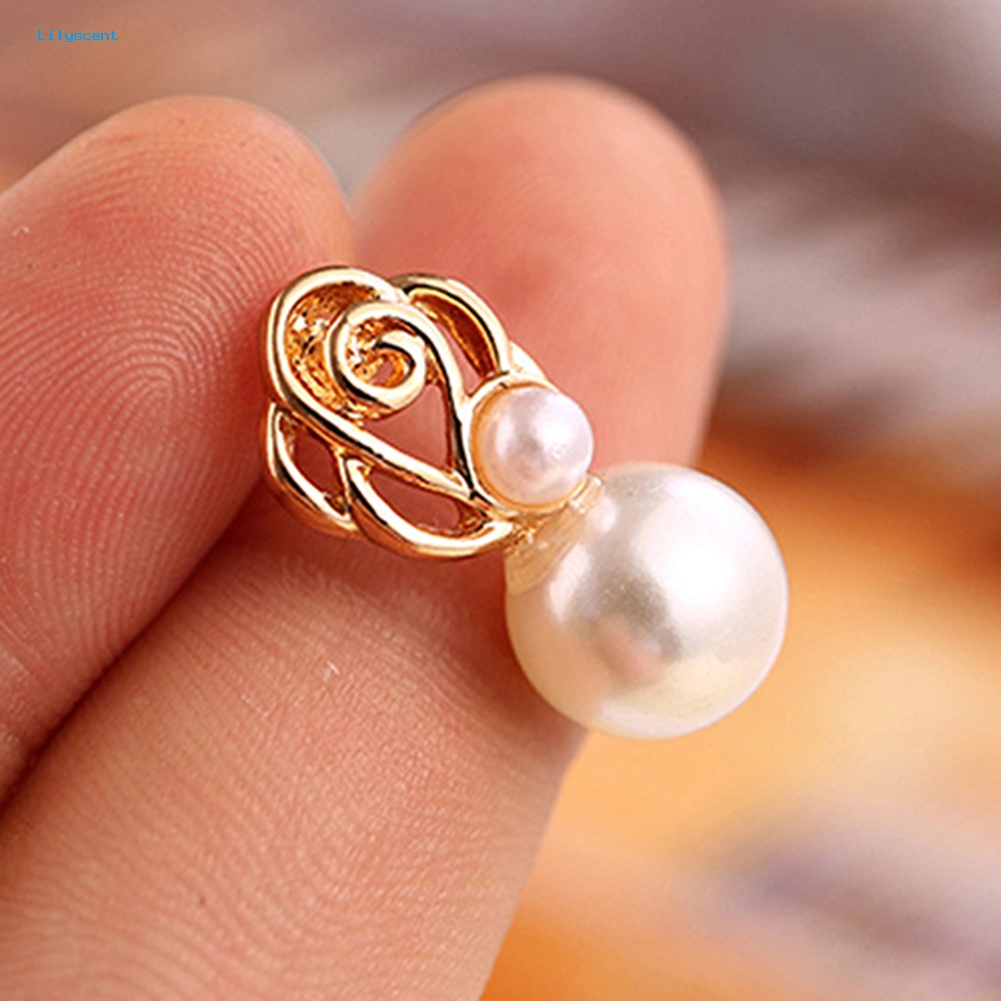 Lilyscent Fashion Wanita Mutiara Imitasi Ear Studs Earrings Pesta Pernikahan Pengantin Telinga Perhiasan