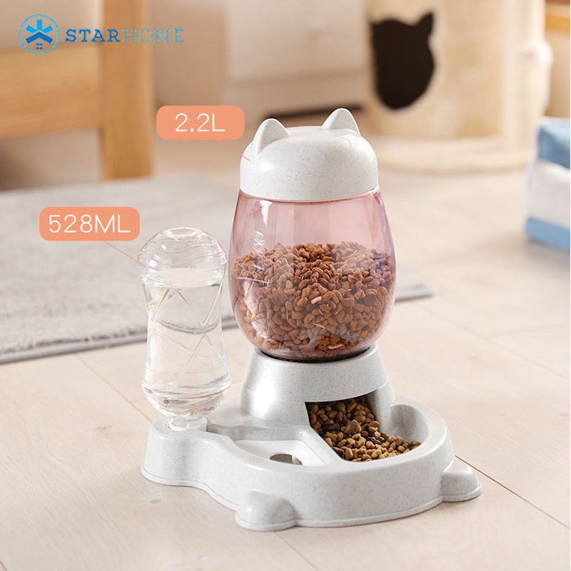 Tempat Makan Kucing Anjing Pet Feeder Otomatis Tempat Makan Minum 2 in 1 Mangkuk Feeder 2200ml