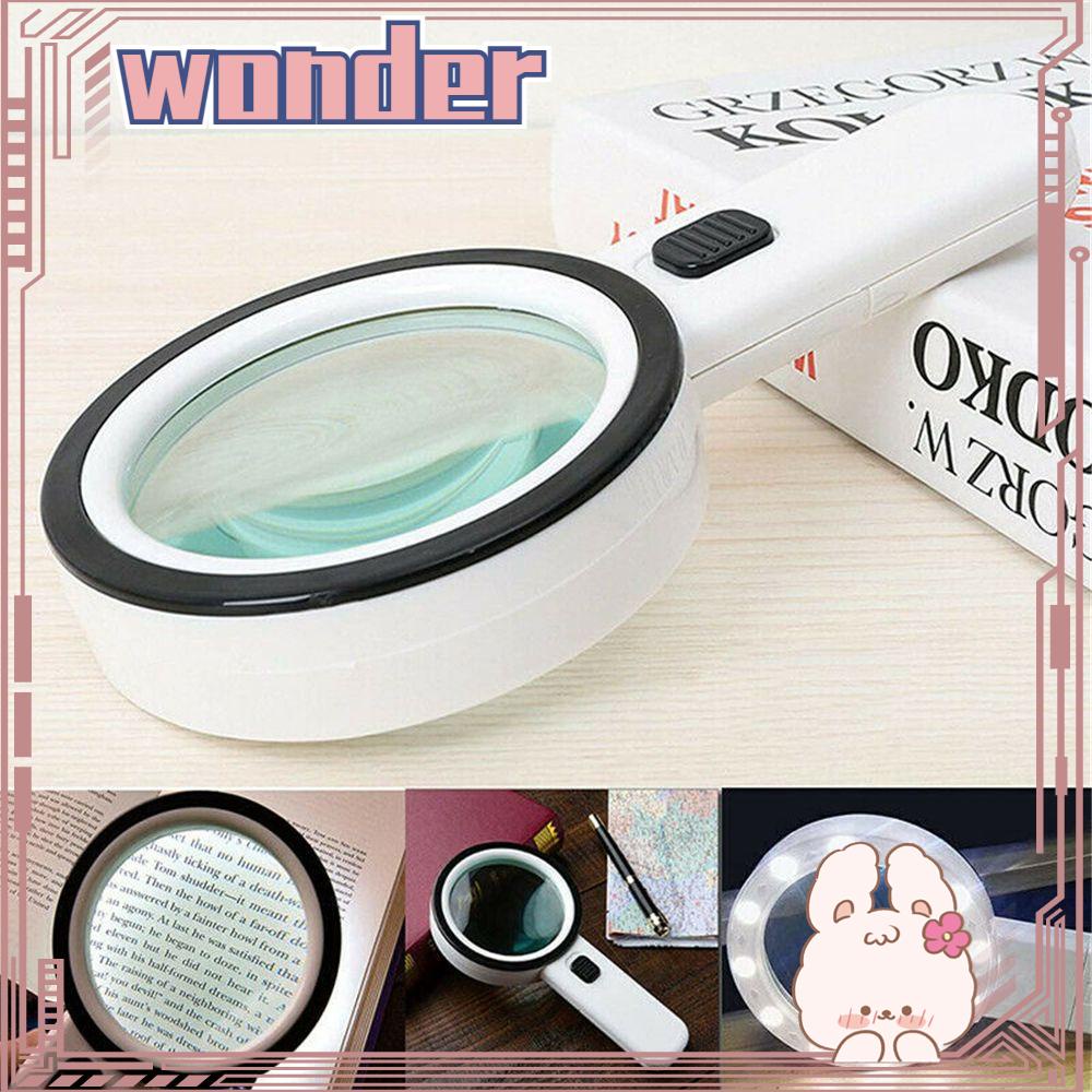 Wonder Magnifier Loupe Alat Perbaikan Perhiasan Handheld Dengan LED Menyala