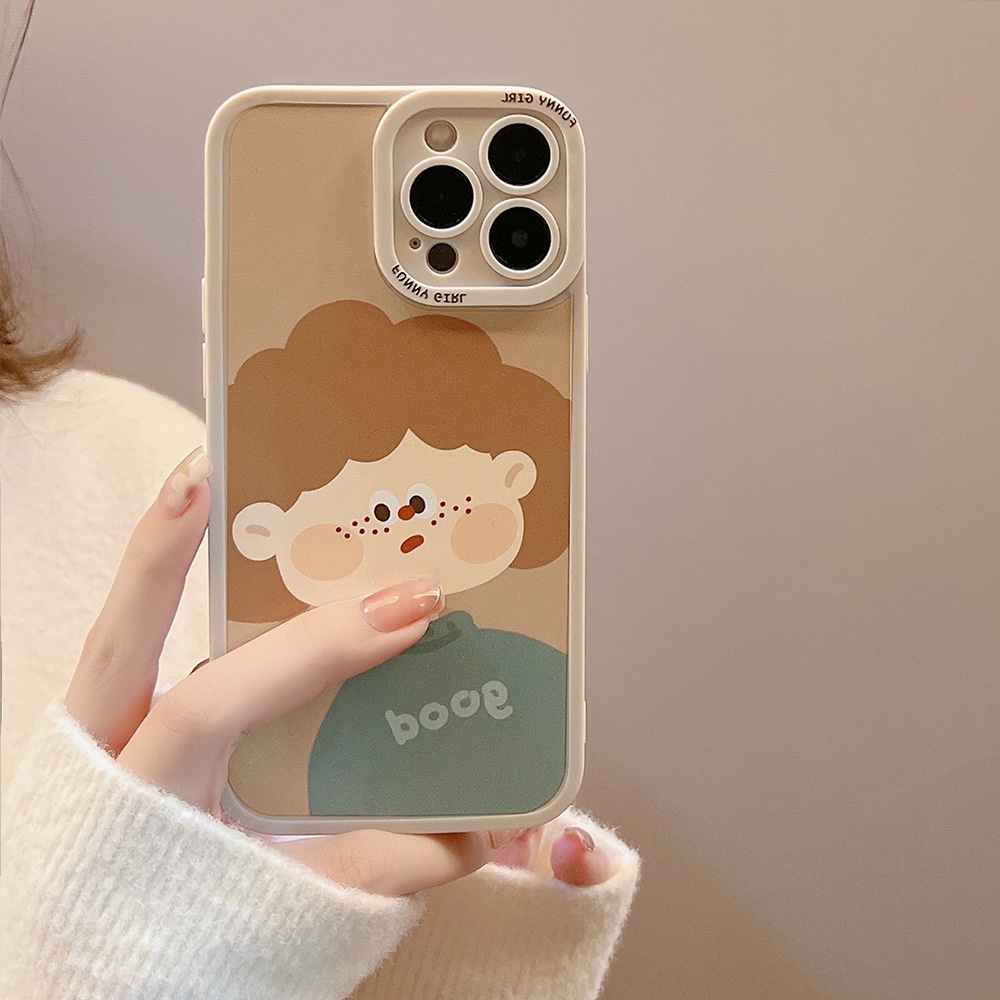 IPHONE [Mata Kucing] Soft Case TPU Anti Slip Untuk Iphone7Plus8 Plus X XS XR XS Max11 13 12 14 PRO Max14 Plus Ins Fashion Kartun Pasangan Cowok Dan Cewek Hadiah