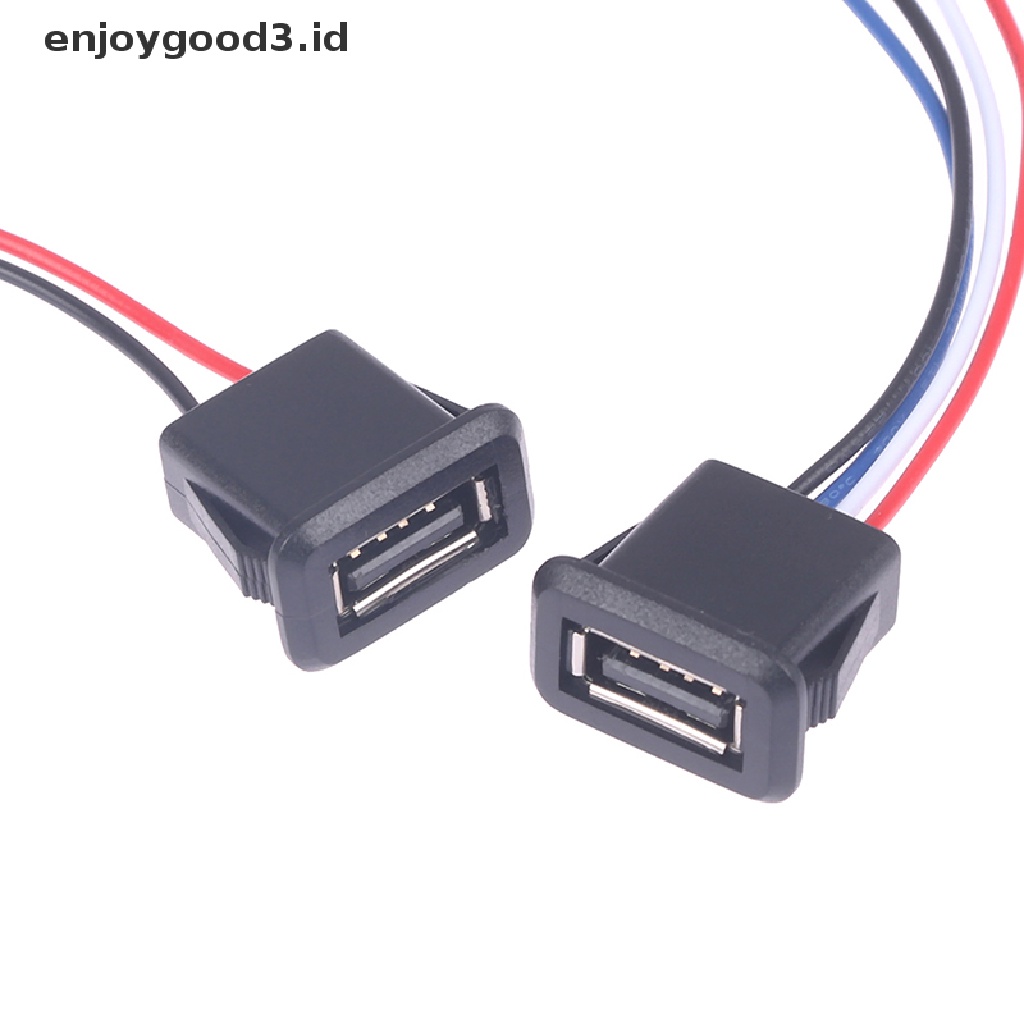 [Rready Stock] Konektor Port Charging Jack Listrik USB2.0 Female Dengan Kabel USB Charger Socket (ID)