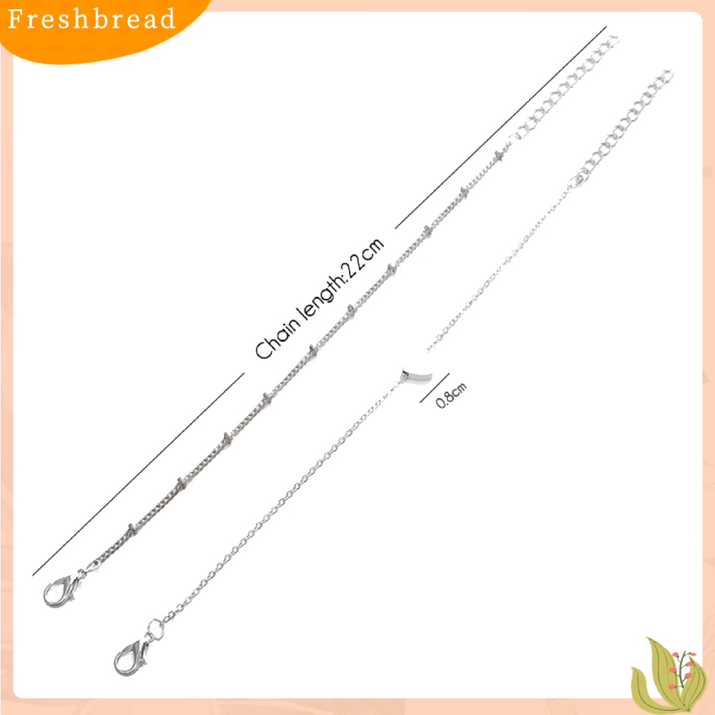 &lt; Freshbread &gt; 2pcs Gelang Lapis Adjustable Kokoh 2warna Kaitan Gelang Rantai Untuk Hadiah