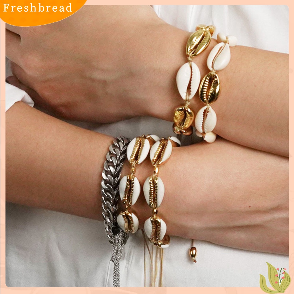 &lt; Freshbread &gt; Bohemia Cowrie Shell Gelang Musim Panas Pantai Wanita Handmade Bangle Perhiasan Hadiah