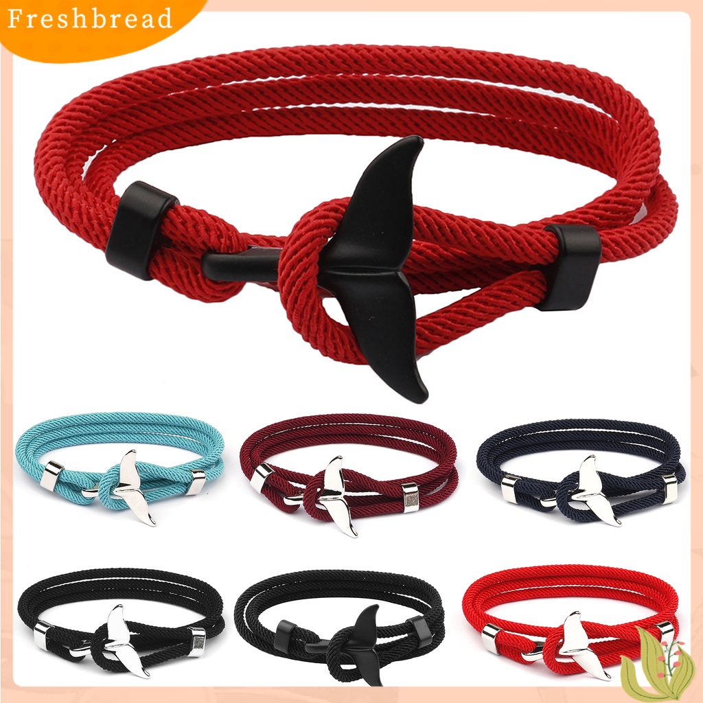 &lt; Freshbread &gt; Hiu Gesper Adjustable Couple Gelang Multilayer Handmade Wanita Pria Tali Gelang Perhiasan Aksesoris