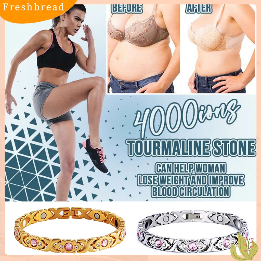 &lt; Freshbread &gt; Wanita Gelang Rantai Tebal Gesper Penutup Shiny ic Kesehatan Energi Gelang Perhiasan Aksesori