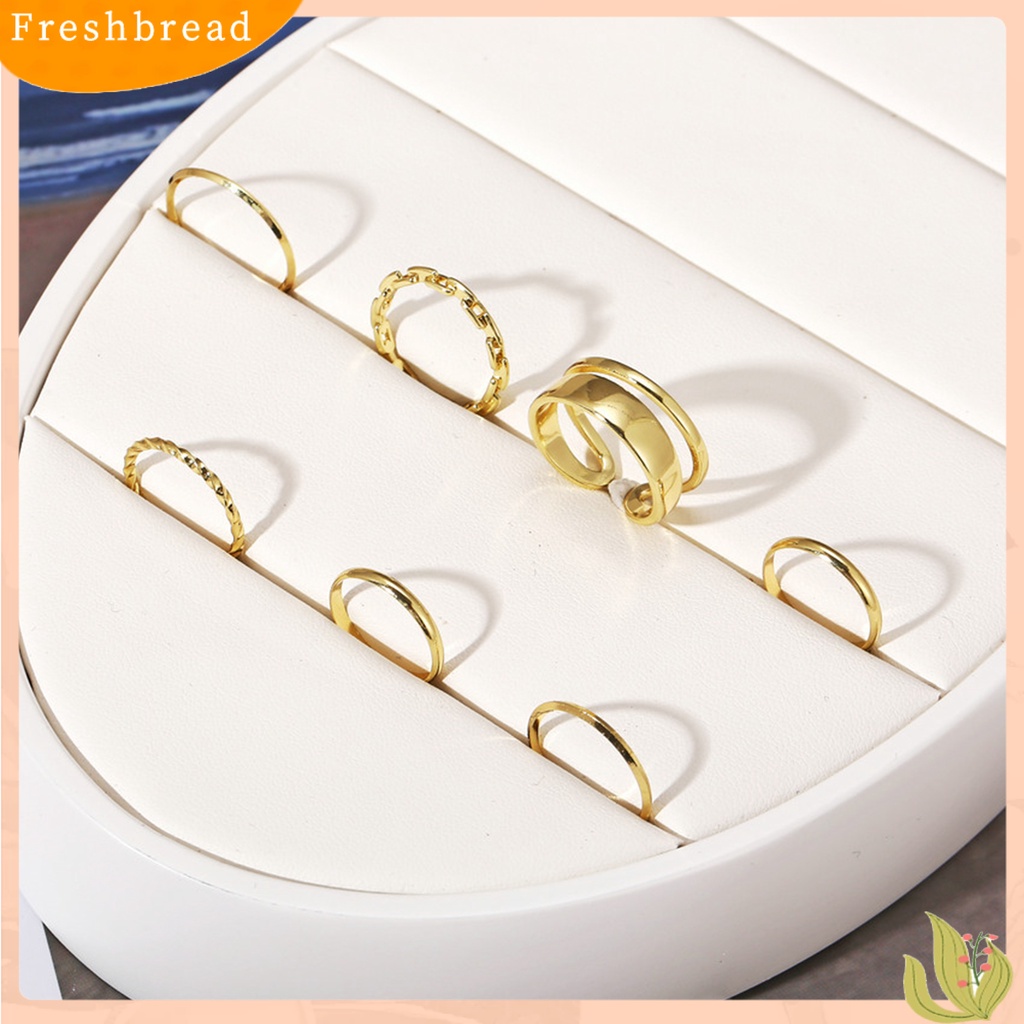 < Freshbread > 7pcs/Set Cincin Jari Lady Rantai Indah Sederhana Set Cincin Buku Jari Halus Untuk Hadiah