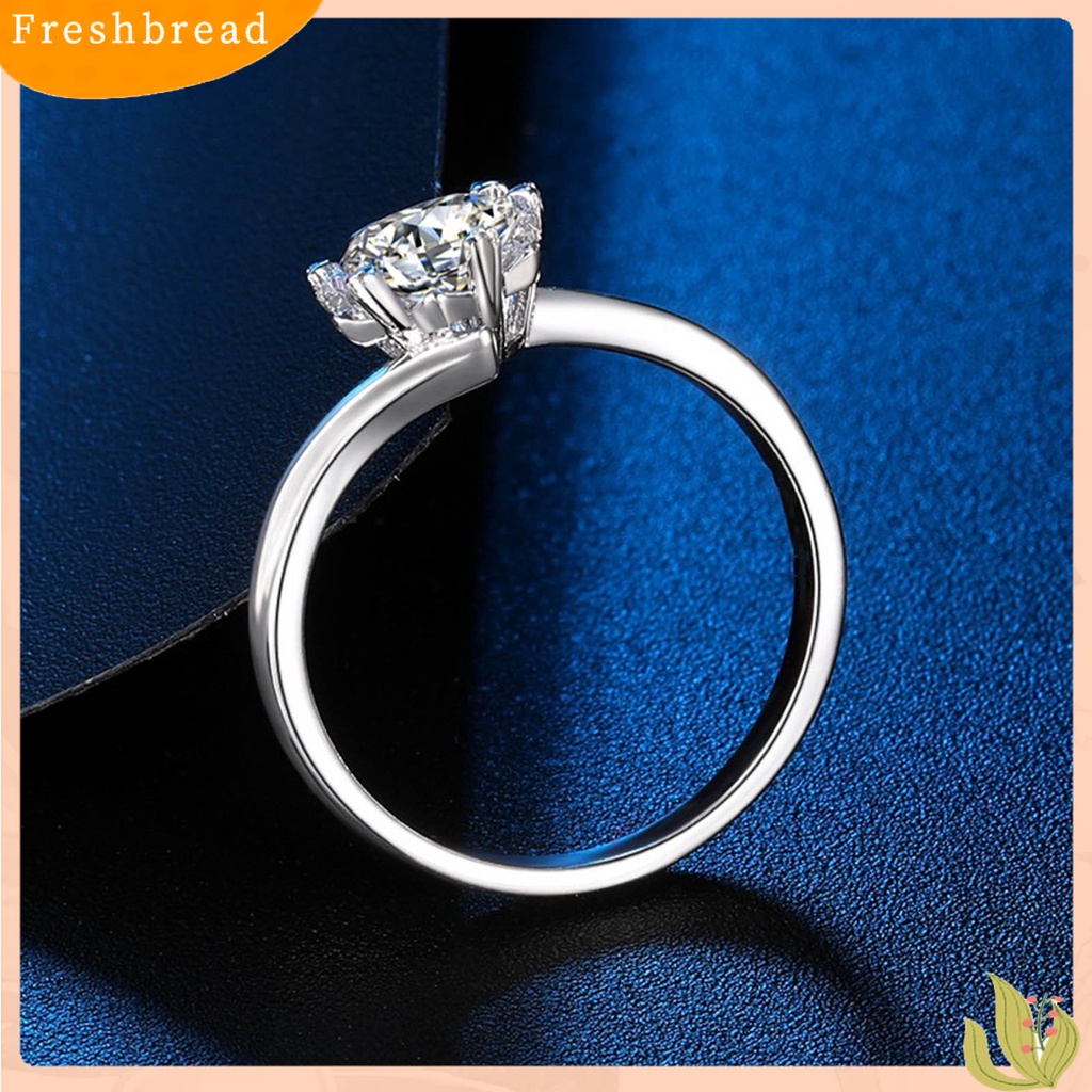 &lt; Freshbread &gt; Cincin Jari Shiny Rhinestone Electroplating Pengerjaan Halus Tahan Luntur Hias Tembaga Indah Snowflake Engagement Ring Perhiasan Aksesori