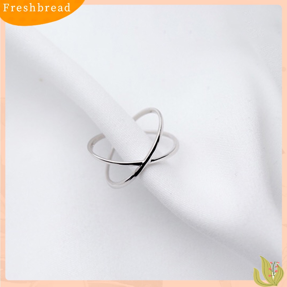 &lt; Freshbread &gt; Wanita Cross Open Finger Ring Adjustable Perhiasan Hadiah Pesta Ulang Tahun Pernikahan