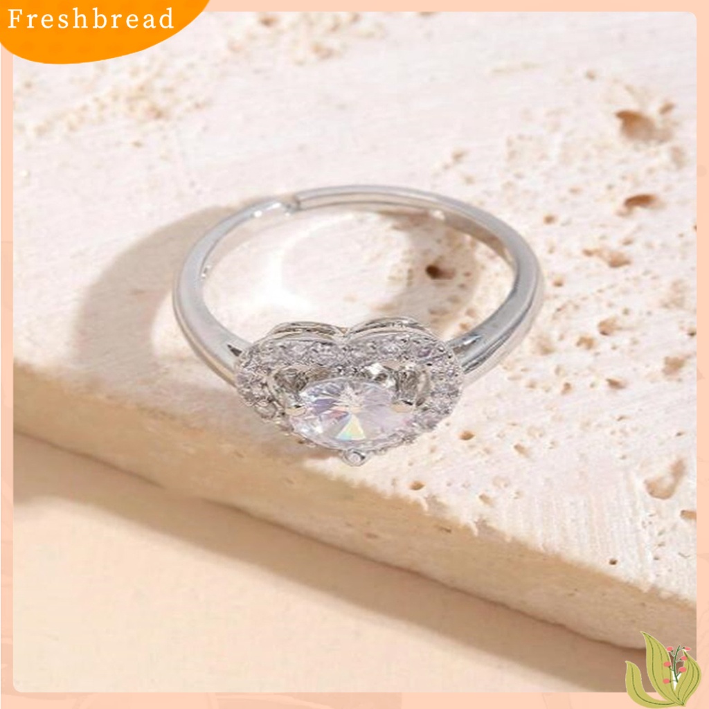 &lt; Freshbread &gt; Cincin Wanita Hias Cincin Jari Cubic Zirconia Artistik Ringan Untuk Pakaian Sehari-Hari