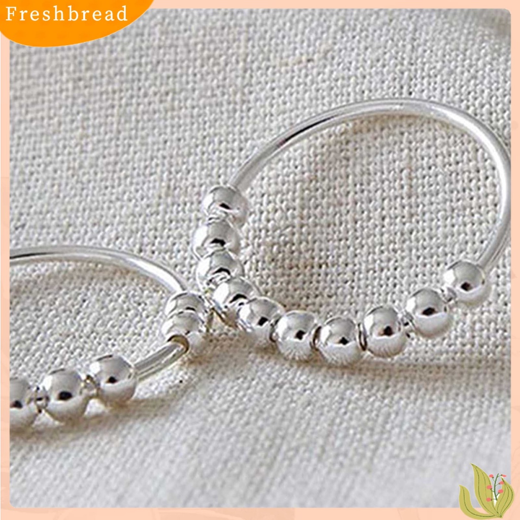 &lt; Freshbread &gt; Meredakan Tekanan Manik Unisex Cincin Bola Tembaga Dapat Ditumpuk Jari Cincin Aksesori Perhiasan