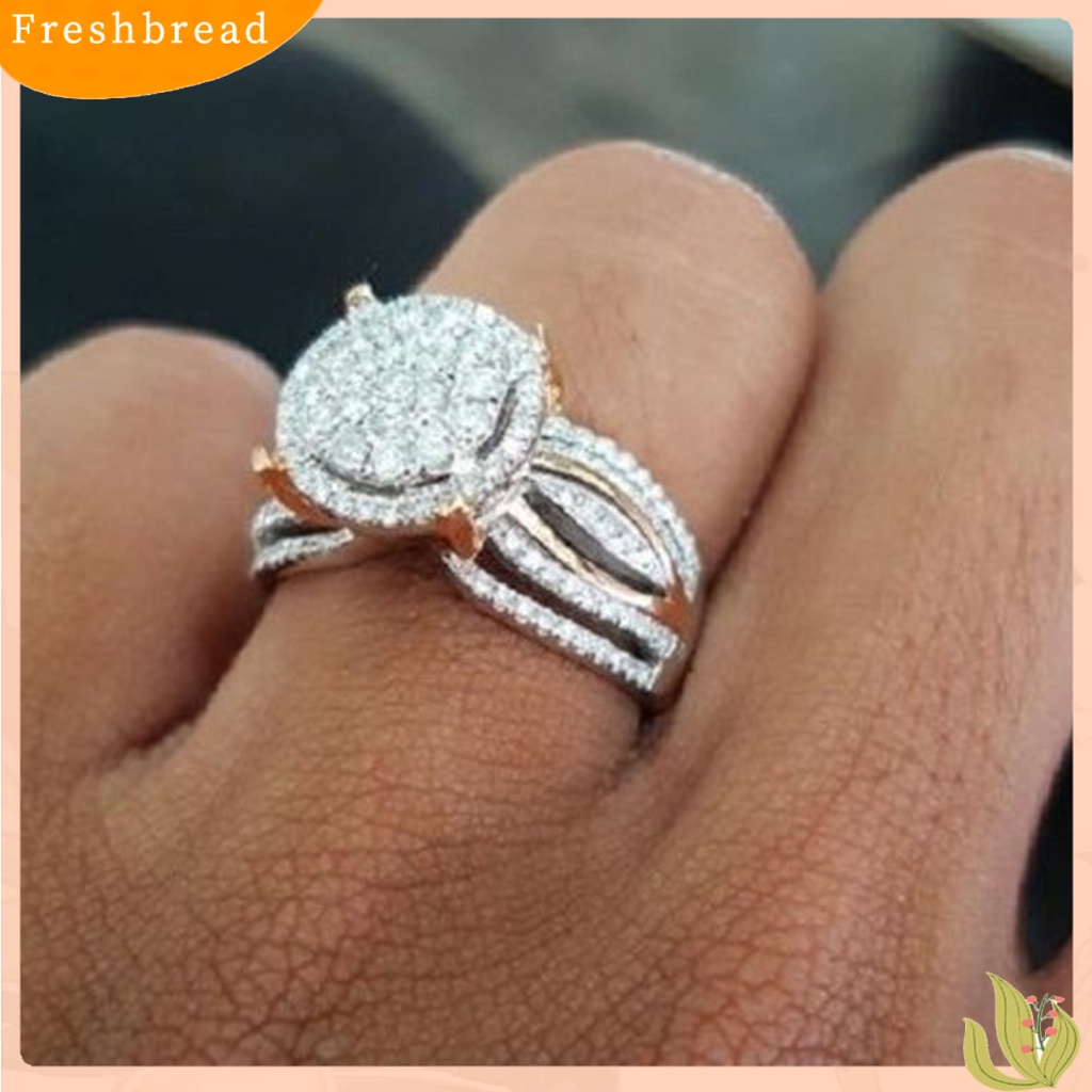 &lt; Freshbread &gt; Cincin Wanita Berlian Imitasi Hias Tidak Luntur Ringan Multi Layers Wedding Circlet Untuk Ulang Tahun