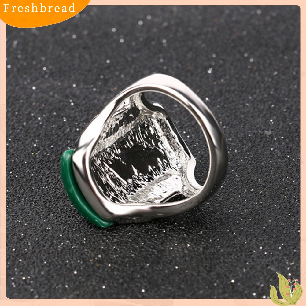 &lt; Freshbread &gt; Wanita Bohemia Vintage Geometris Resin Pesona Berlian Imitasi Cincin Jari Perhiasan Hadiah