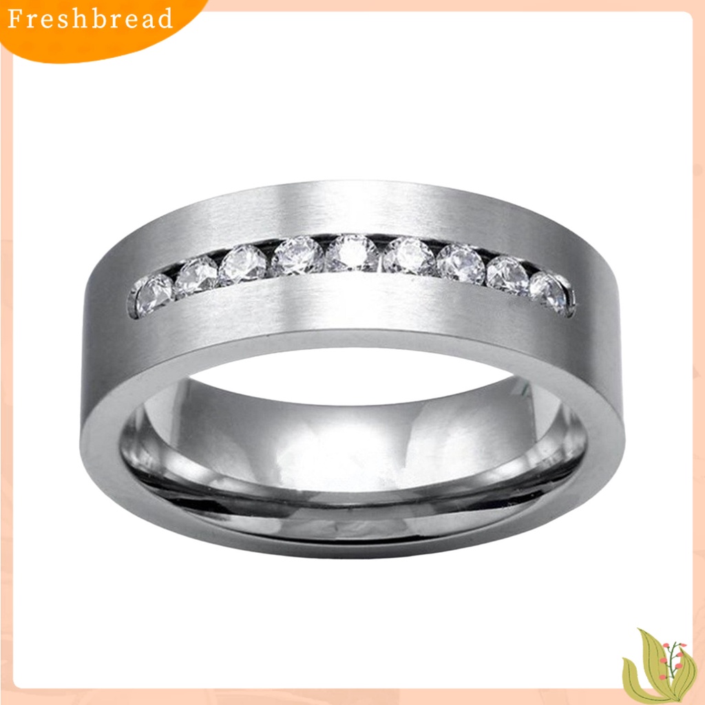 &lt; Freshbread &gt; 1/2Pcs Cincin Fashion Trendi Indah Halus Pengerjaan Halus Indah Hias Paduan Zirkon Berlian Imitasi Pasangan Cincin Perhiasan Aksesori