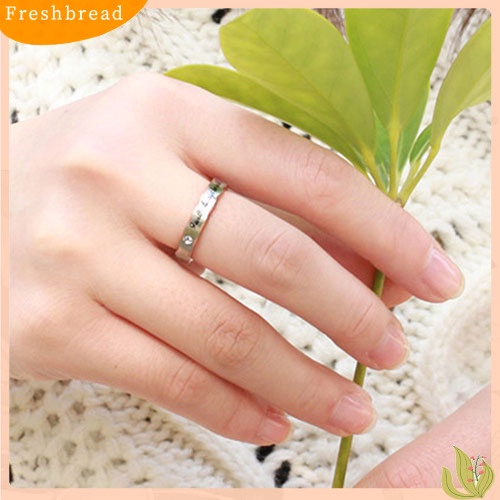 &lt; Freshbread &gt; Perhiasan Pernikahan Fashion Pria Wanita Tulisan Inggris Cetak Janji Band Cincin