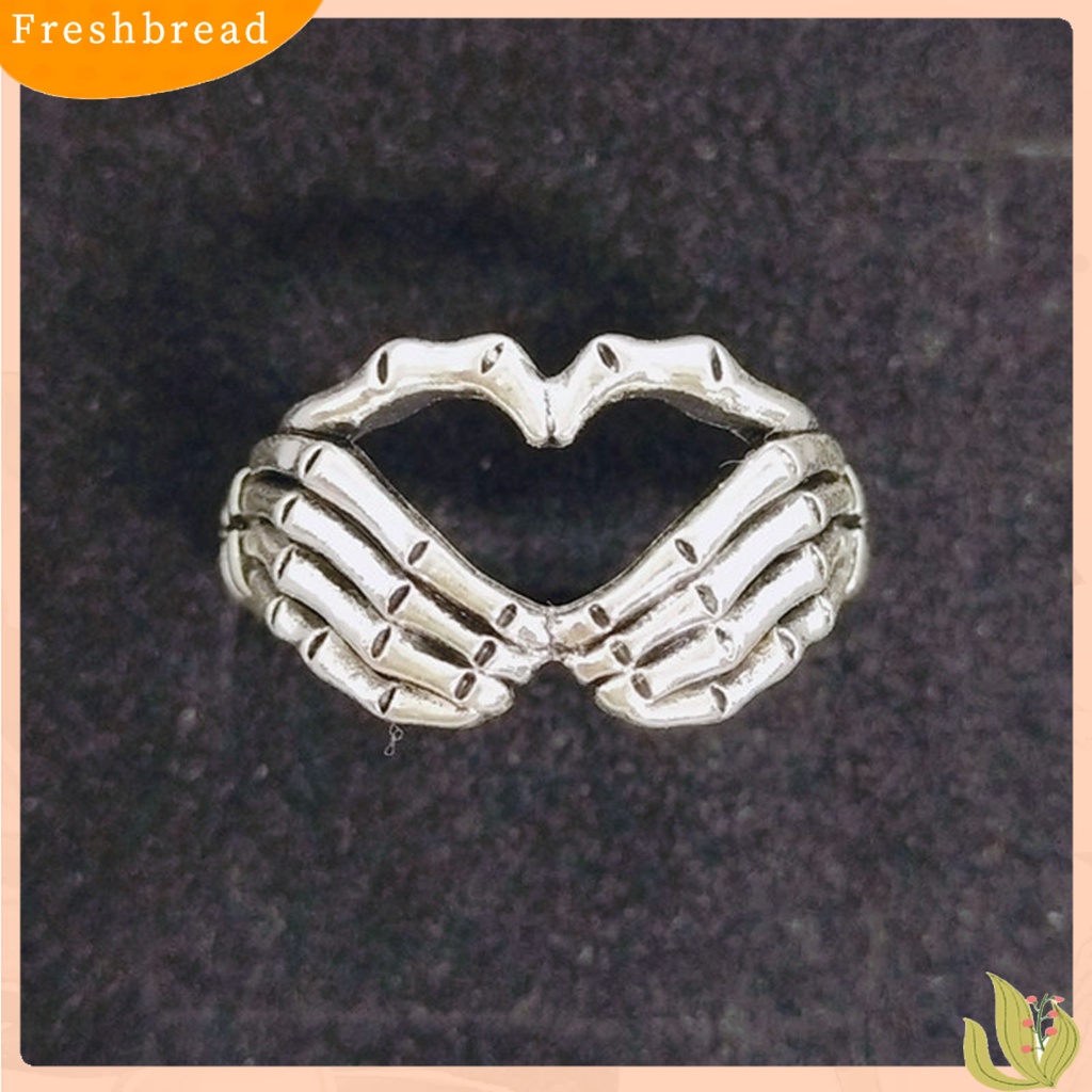 &lt; Freshbread &gt; Cincin Retro Tengkorak Tangan Alloy Hip Hop Unisex Cincin Keren Untuk Hadiah